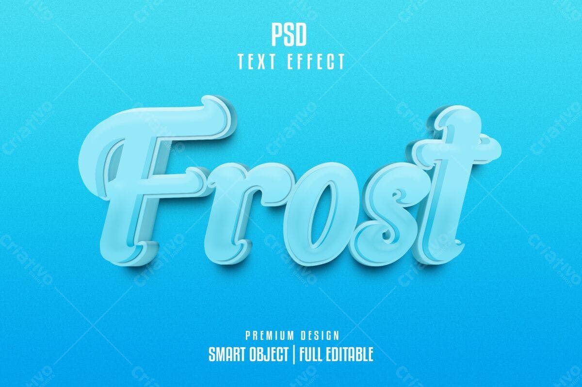 Efeito de Texto Frost PSD Editável