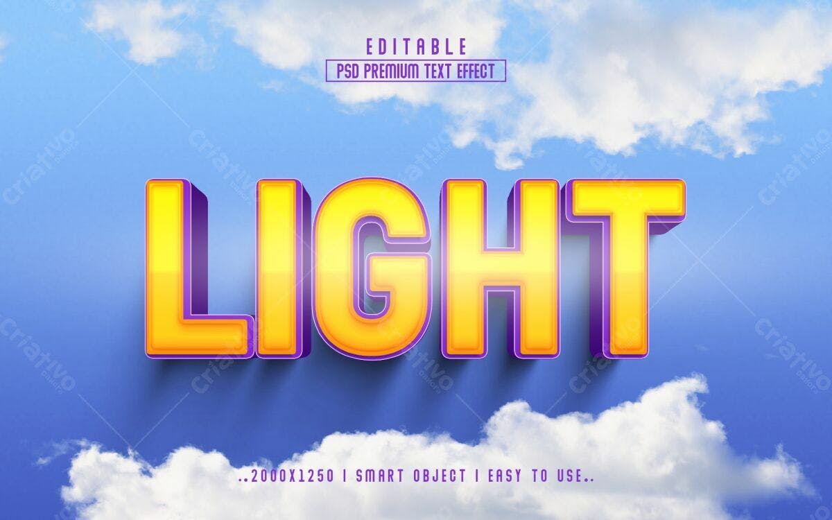 Efeito de Texto PSD para Design Luminoso Editável