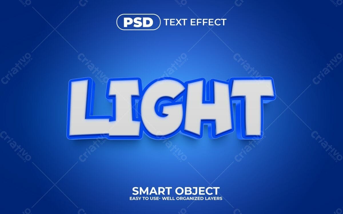 Efeito de Texto 3D em PSD Editável