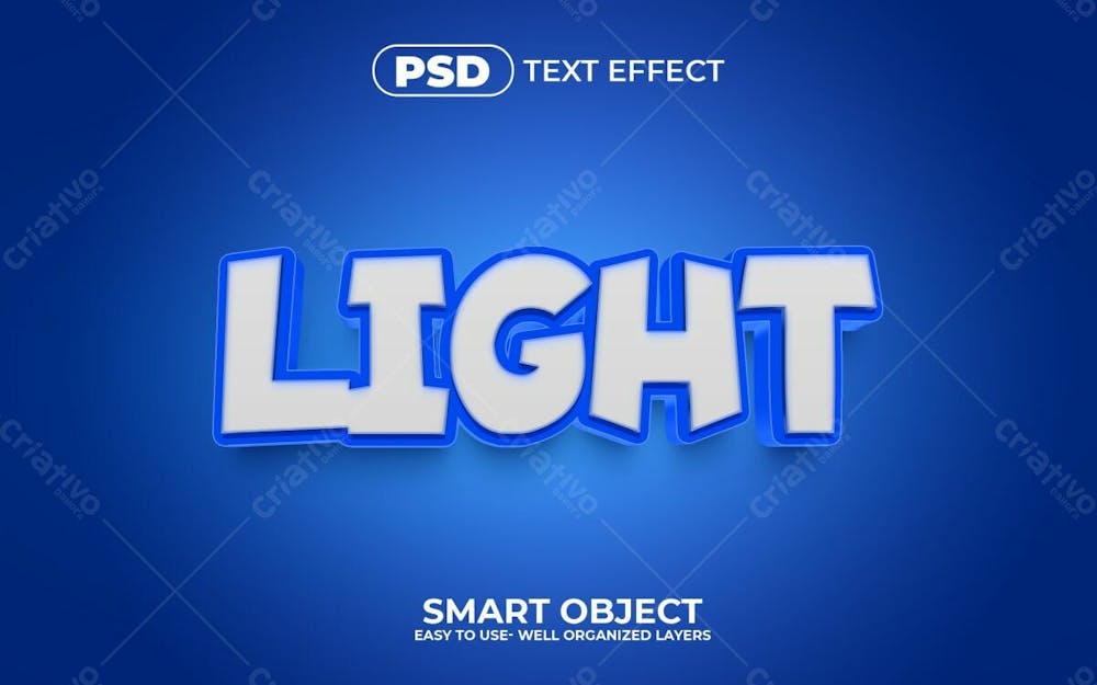 Estilo De Efeito De Texto Psd Editável 3D Leve Estilo 12