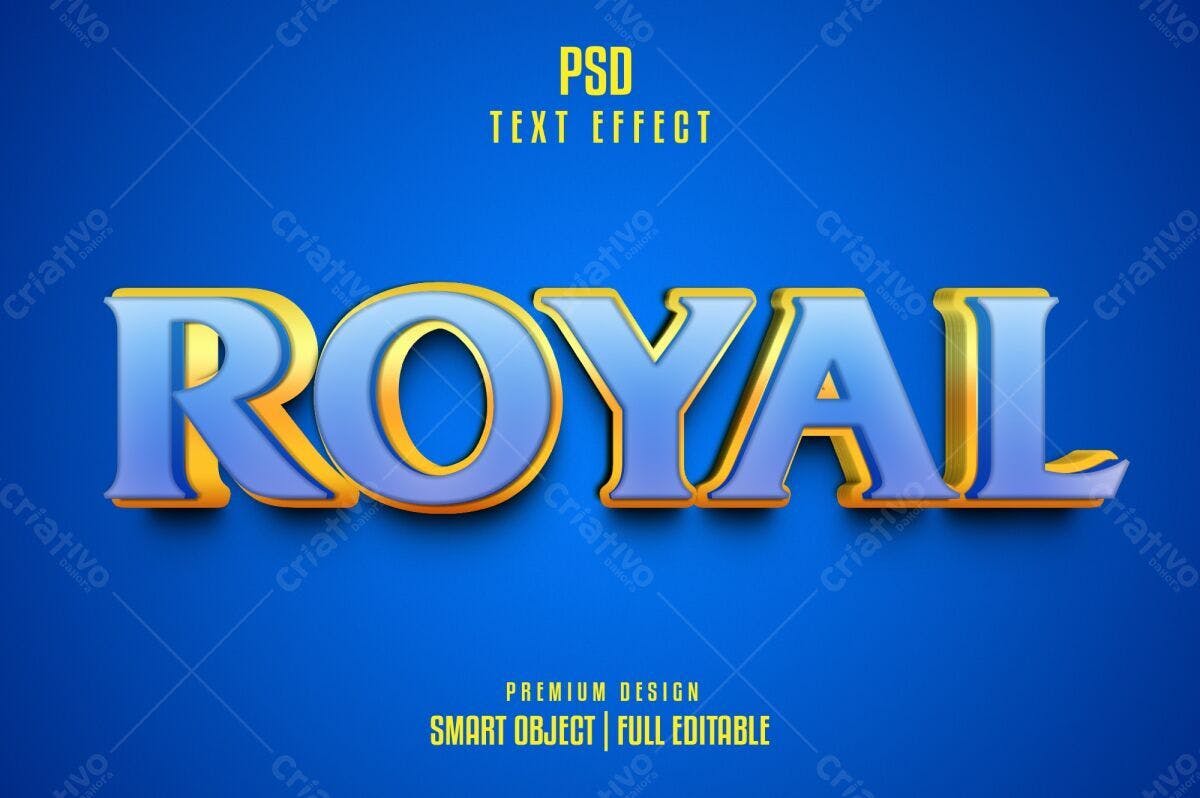 Efeito de Texto Royal PSD Editável