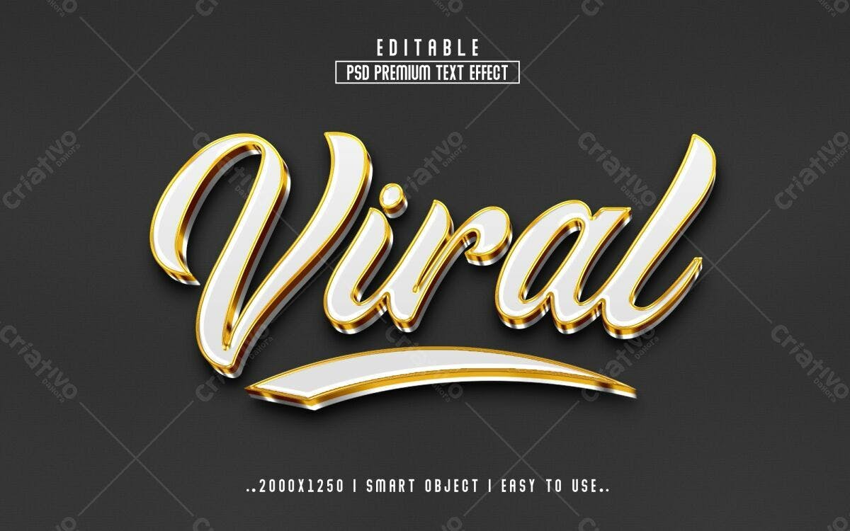 Efeito de Texto Viral PSD Editável