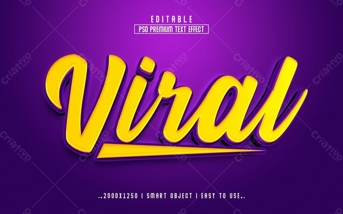 Efeito de Texto Viral PSD Editável