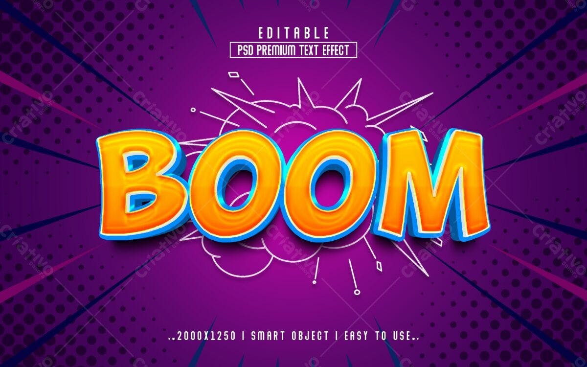 Efeito de Texto Boom PSD Editável