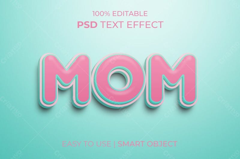 Estilo de efeito de texto psd editável da mãe 3d