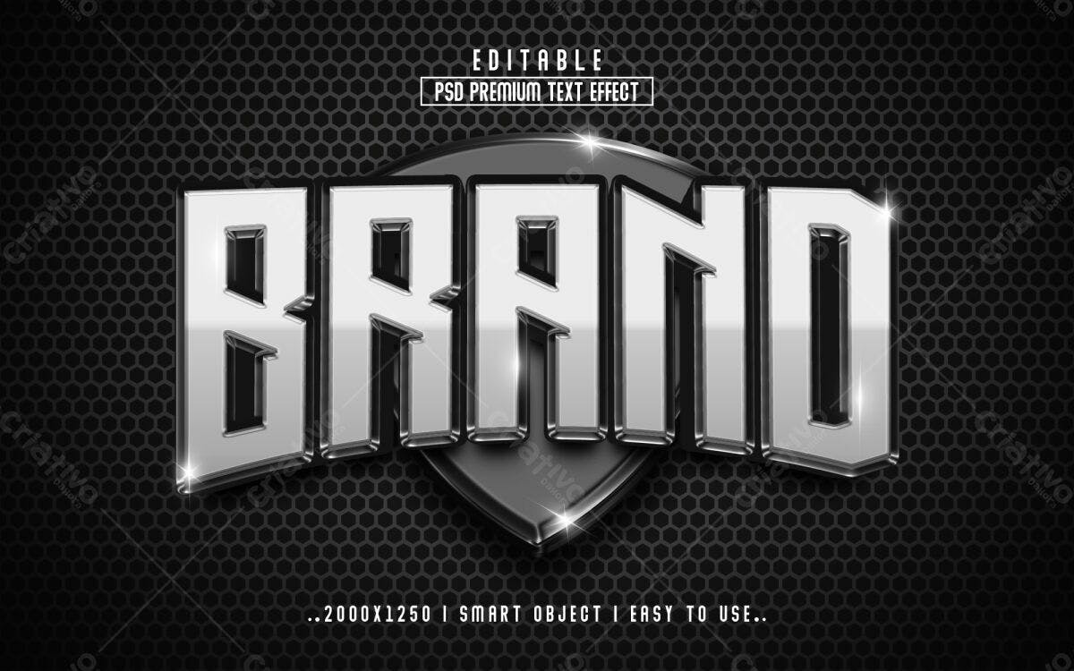 Efeito de Texto PSD para Logo Marca Editável