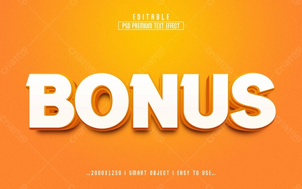 Efeito de Texto Premium Bonus PSD Editável