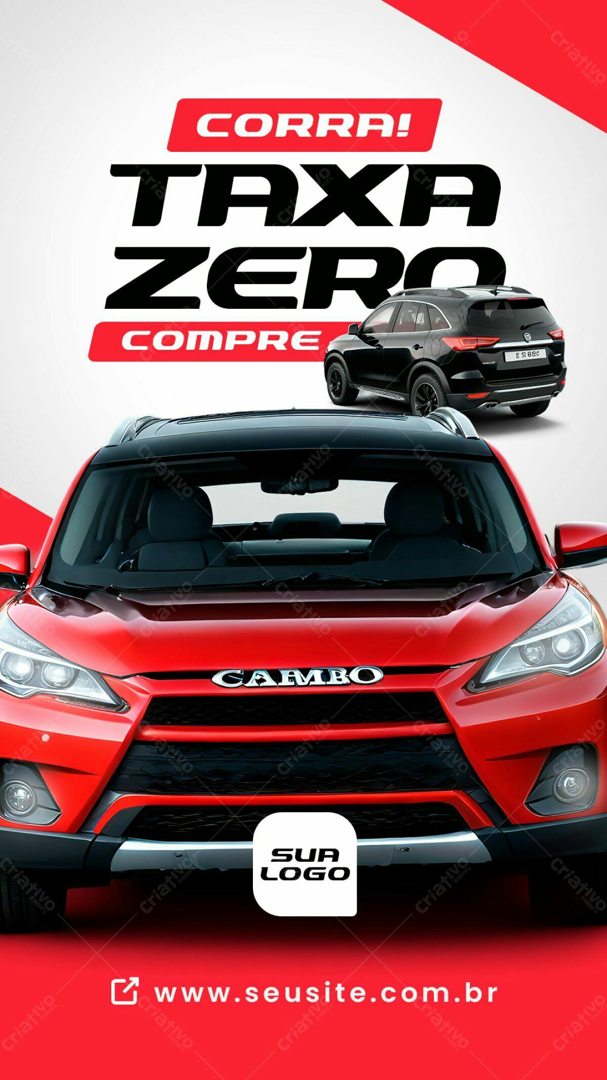 Flyer Promoção Carro Taxa Zero PSD Editável