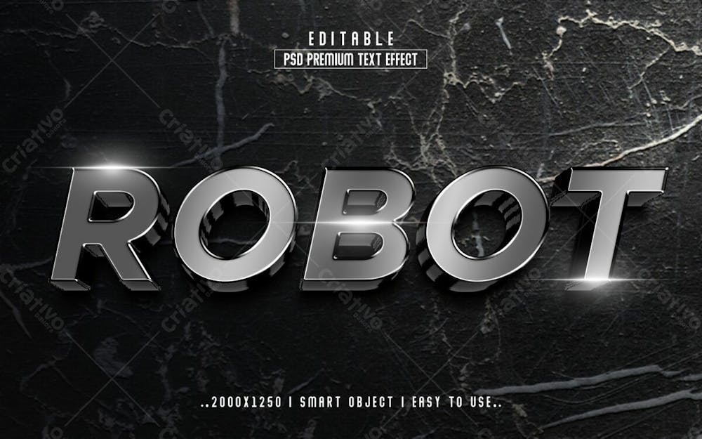 Estilo De Efeito De Texto Editável Do Robô 3D