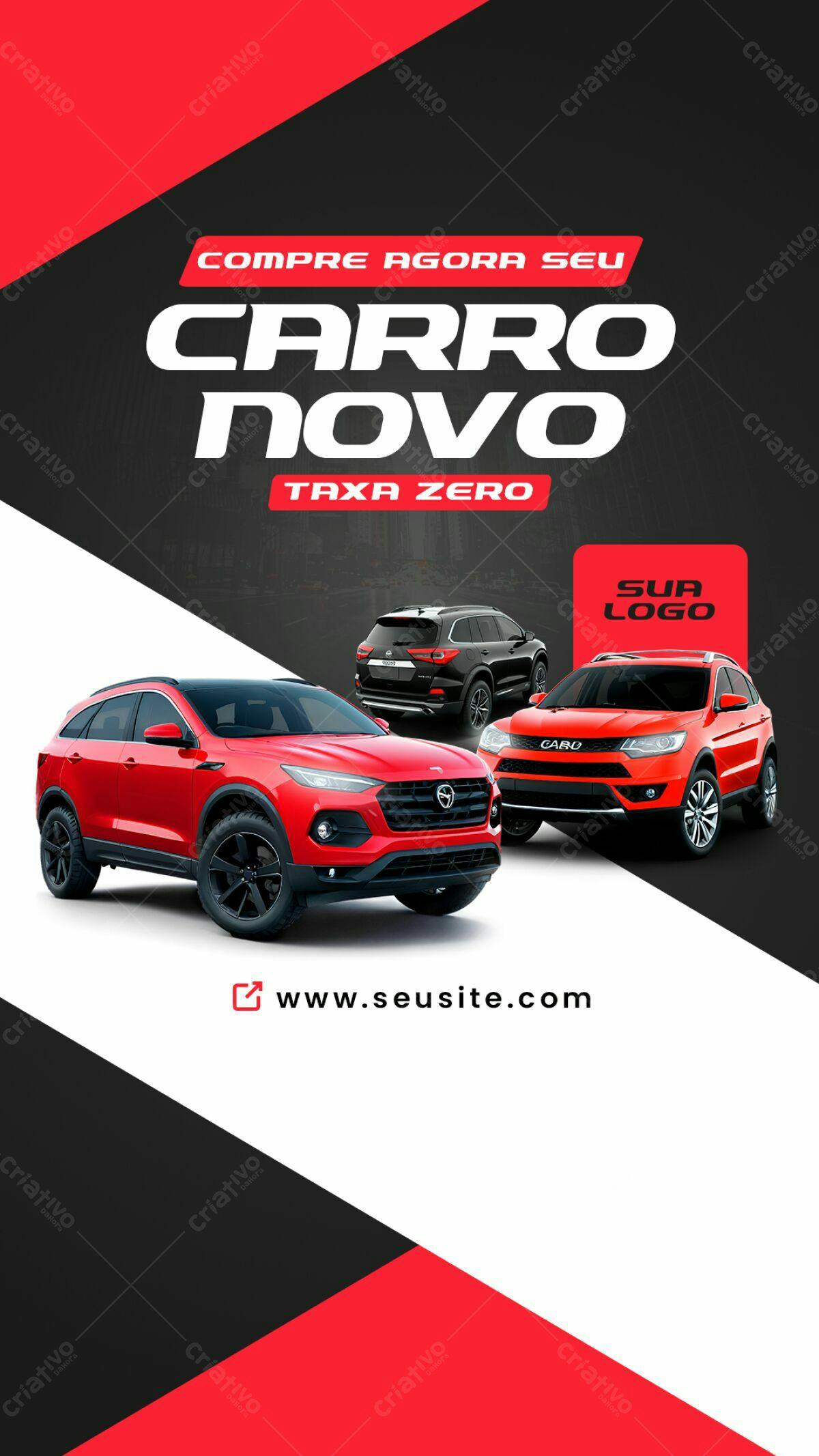 Flyer Promoção Carro Novo Taxa Zero PSD Editável