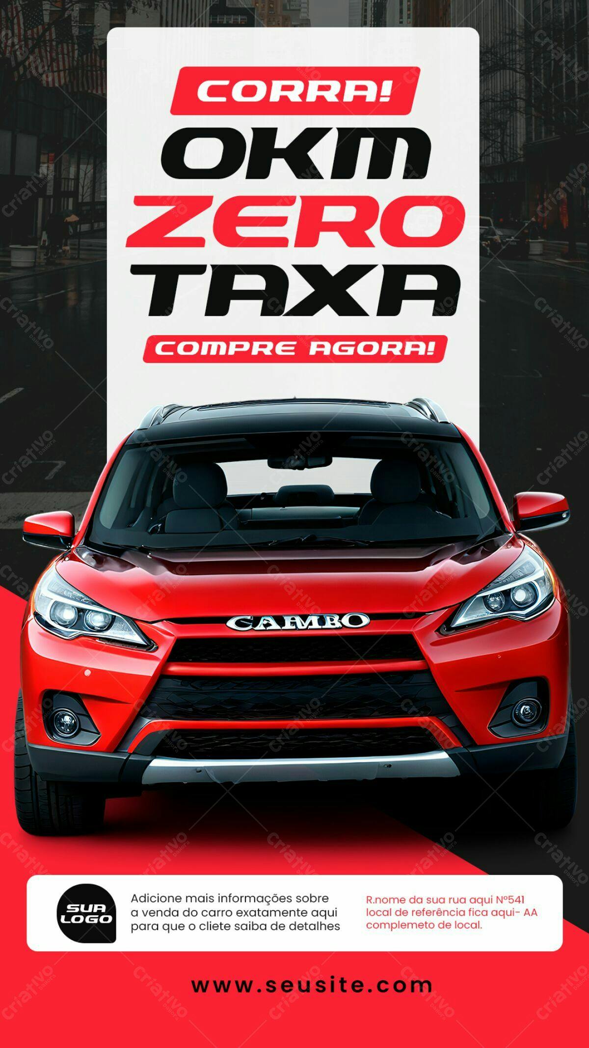 Flyer Promoção Carro Zero Km PSD Editável