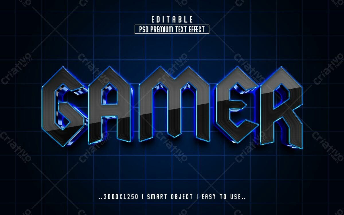 Efeito de Texto Gamer PSD Editável