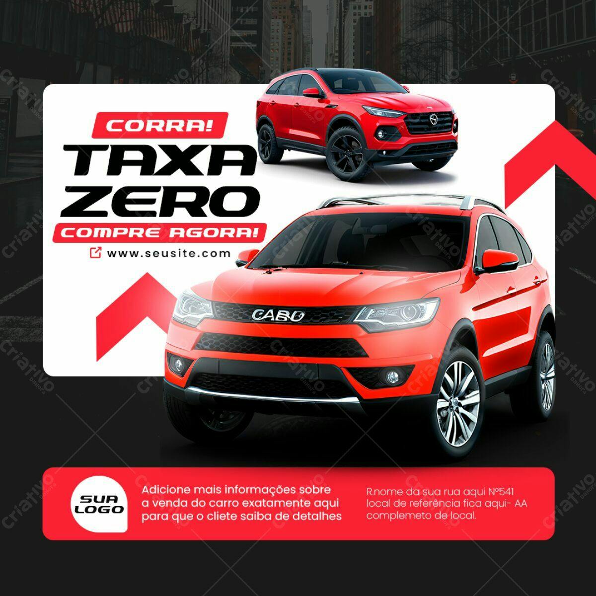 Flyer Promoção Carro Taxa Zero PSD Editável