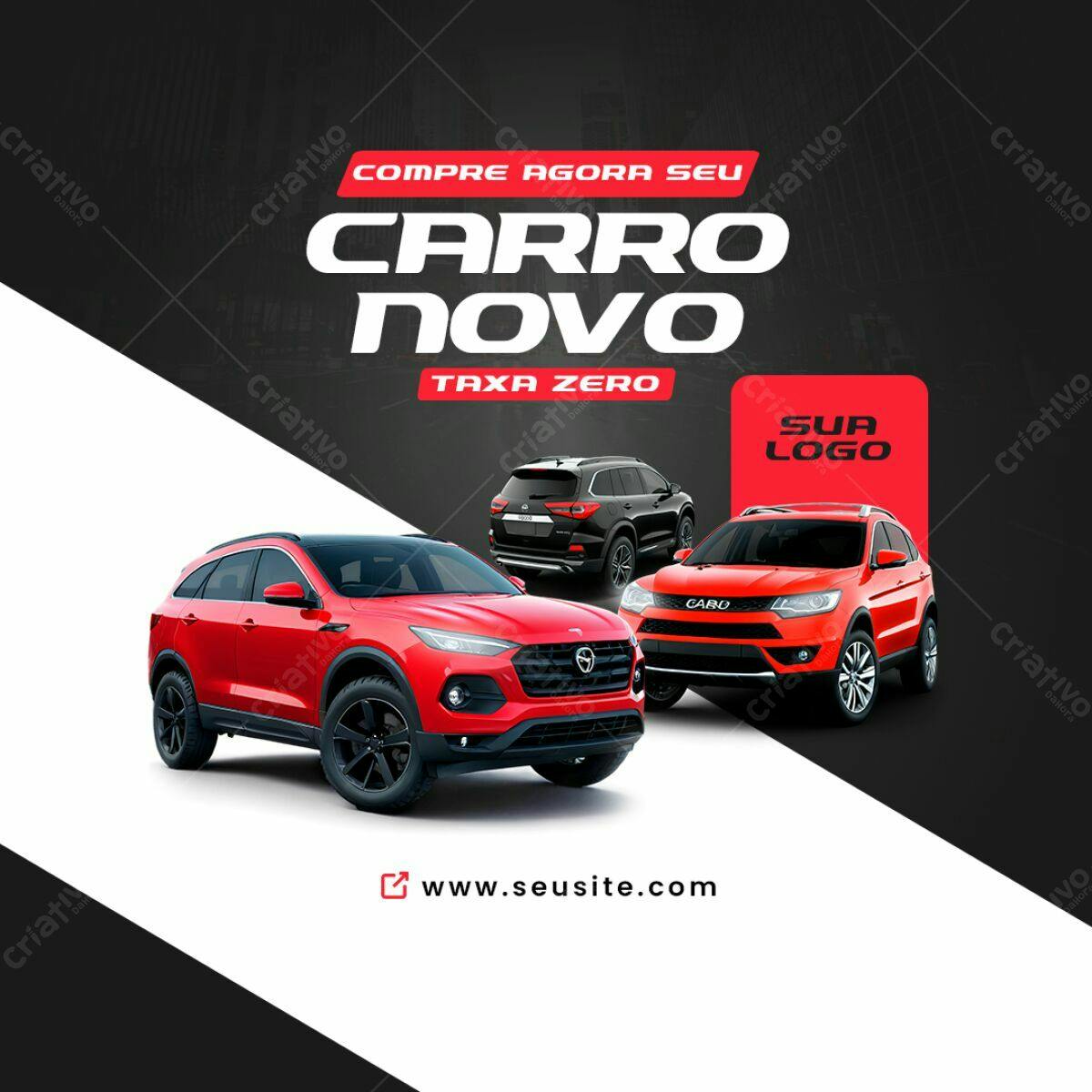 Banner Carro Novo Taxa Zero PSD Editável