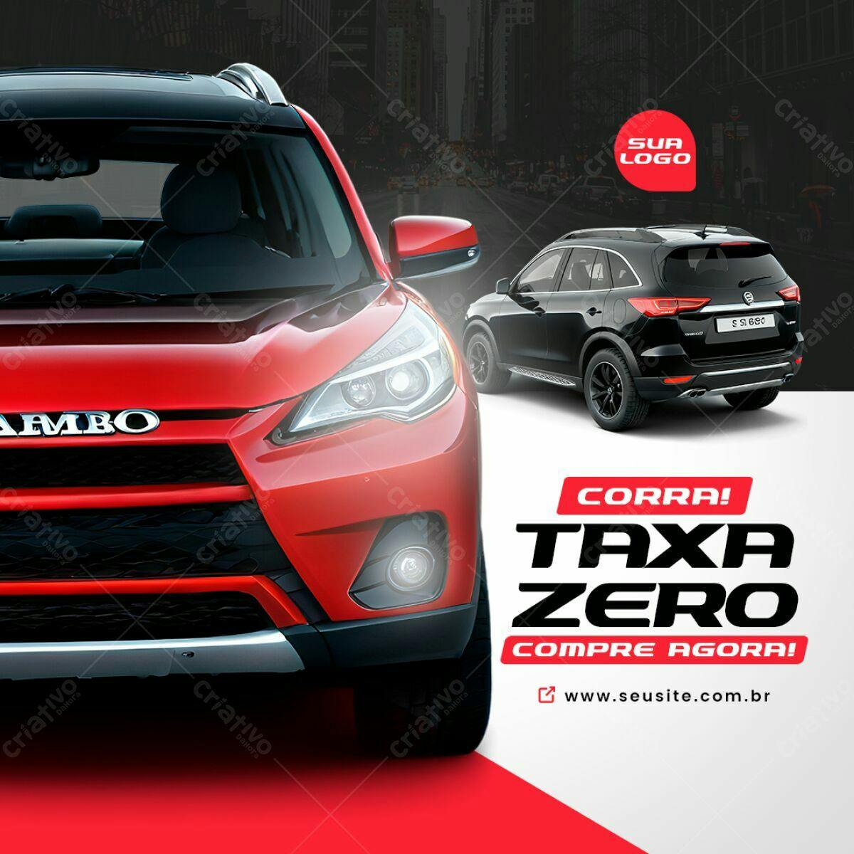 Banner Promoção Carro Taxa Zero PSD Editável