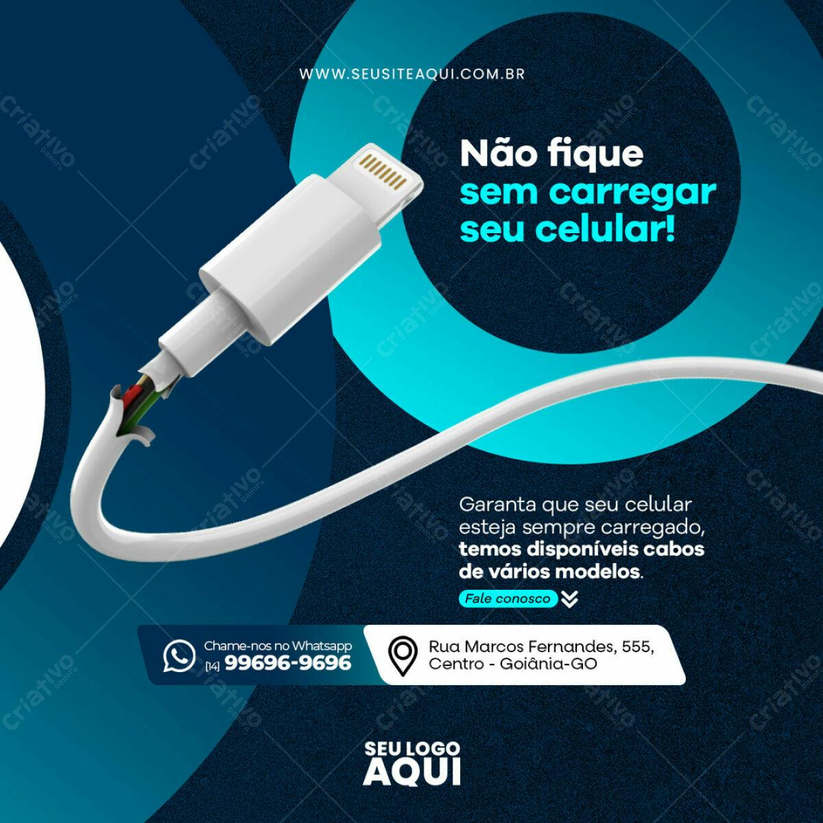 Post para Redes Sociais - Celular Carregado PSD Editável