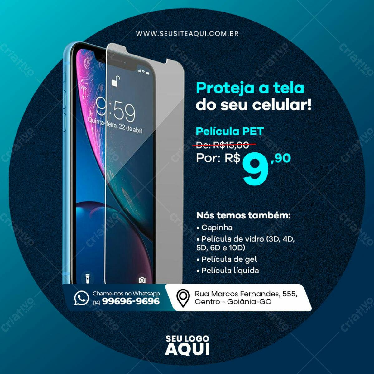 Propaganda Película Celular PSD Editável