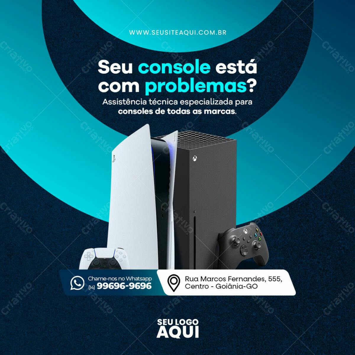 Postagem para Conserto de Console PSD Editável