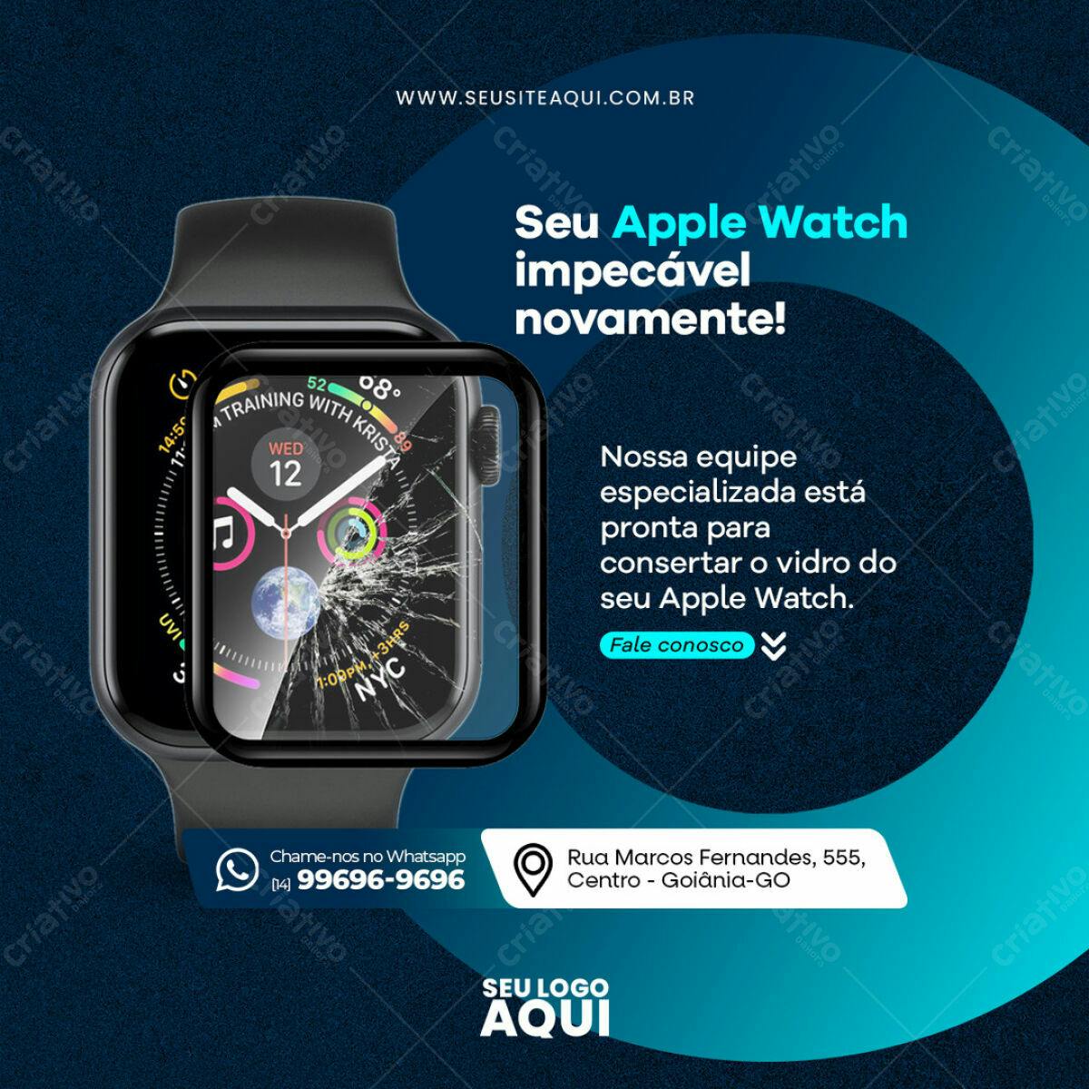 Anúncio Apple Watch Quebrado PSD Editável