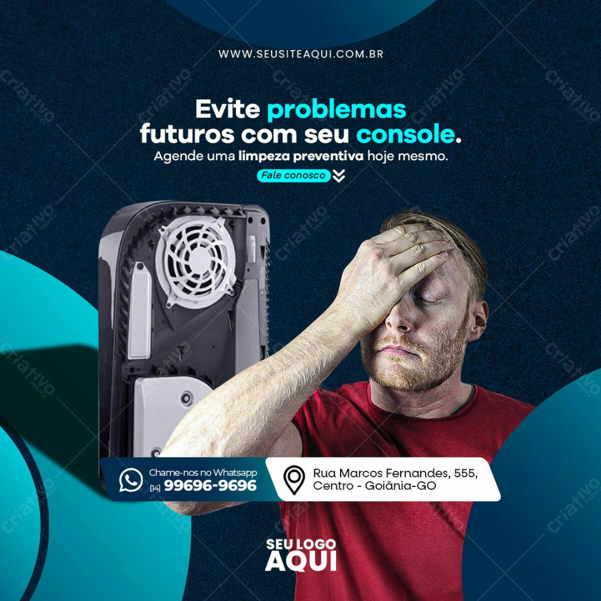 Flyer para Conserto de Console PSD Editável