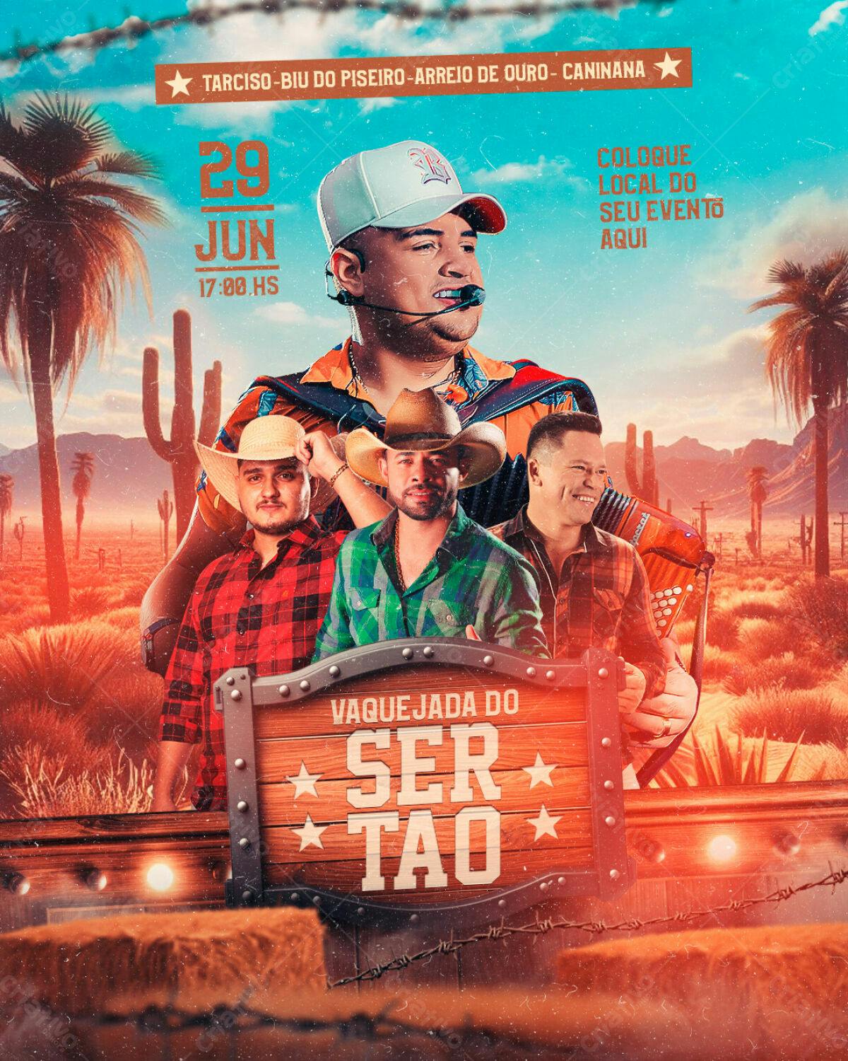 Flyer Vaquejada do Ser Tão PSD Editável