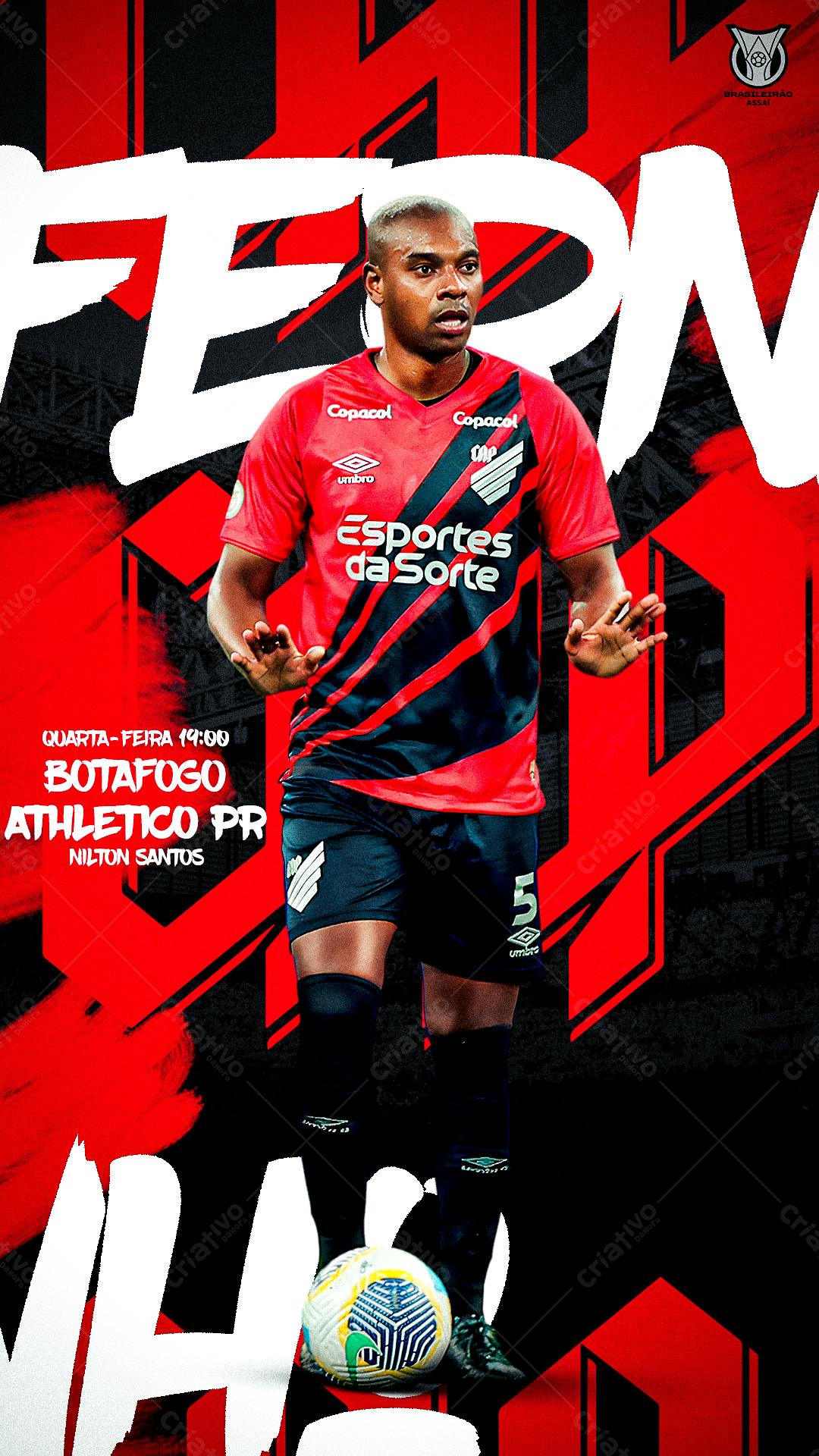 Flyer Jogo Botafogo x Athlético-PR PSD Editável
