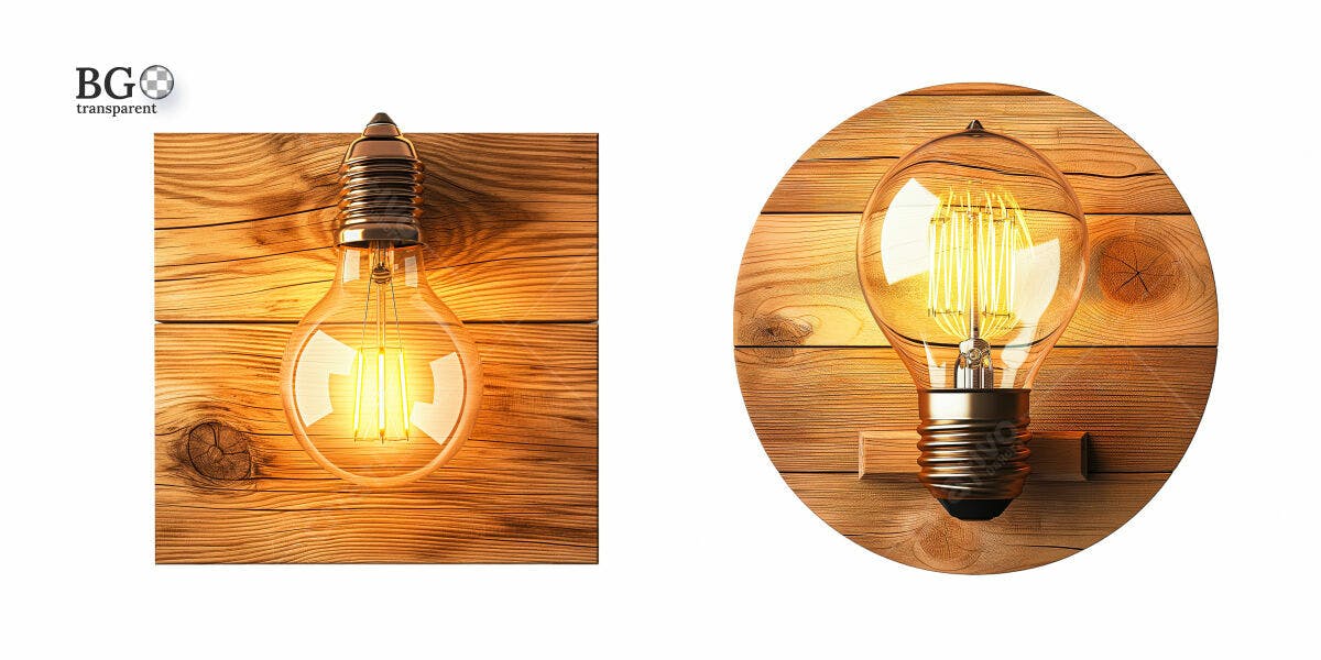 Mockup Lâmpada Vintage em Madeira PSD Editável