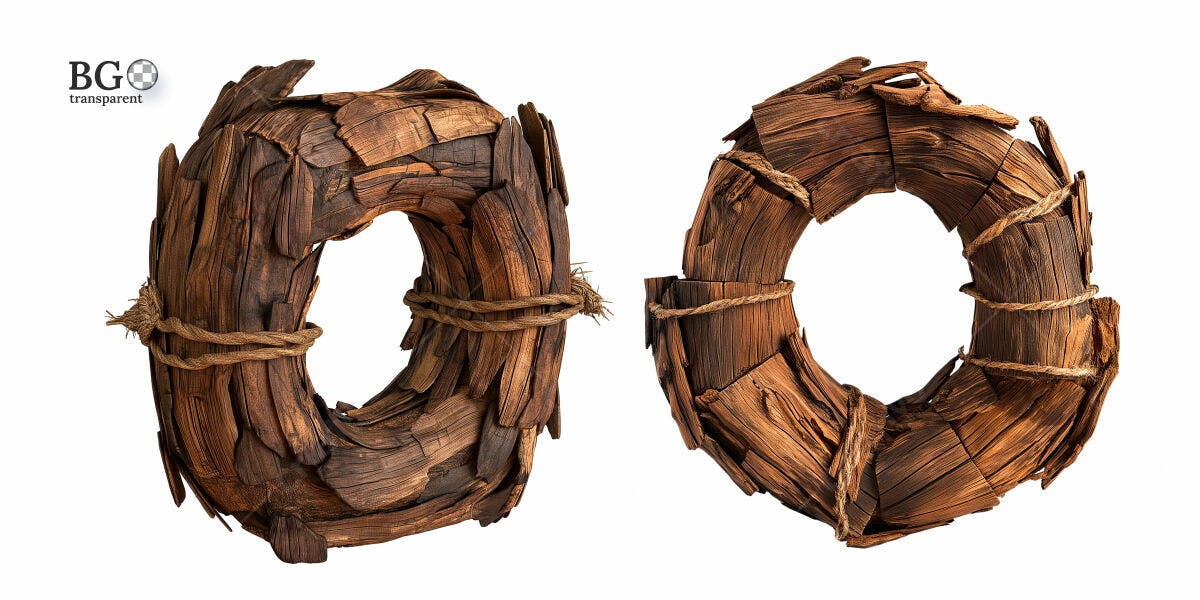 Moldura de Madeira em PSD Editável para Decoração Rústica