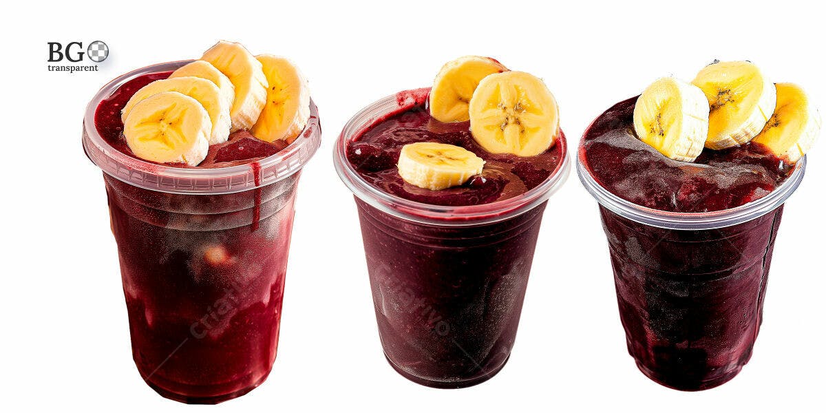 Mockup de Açaí com Banana PSD Editável