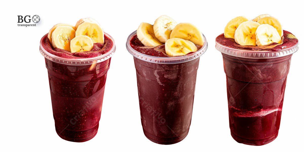 Mockup de Açaí com Banana PSD Editável