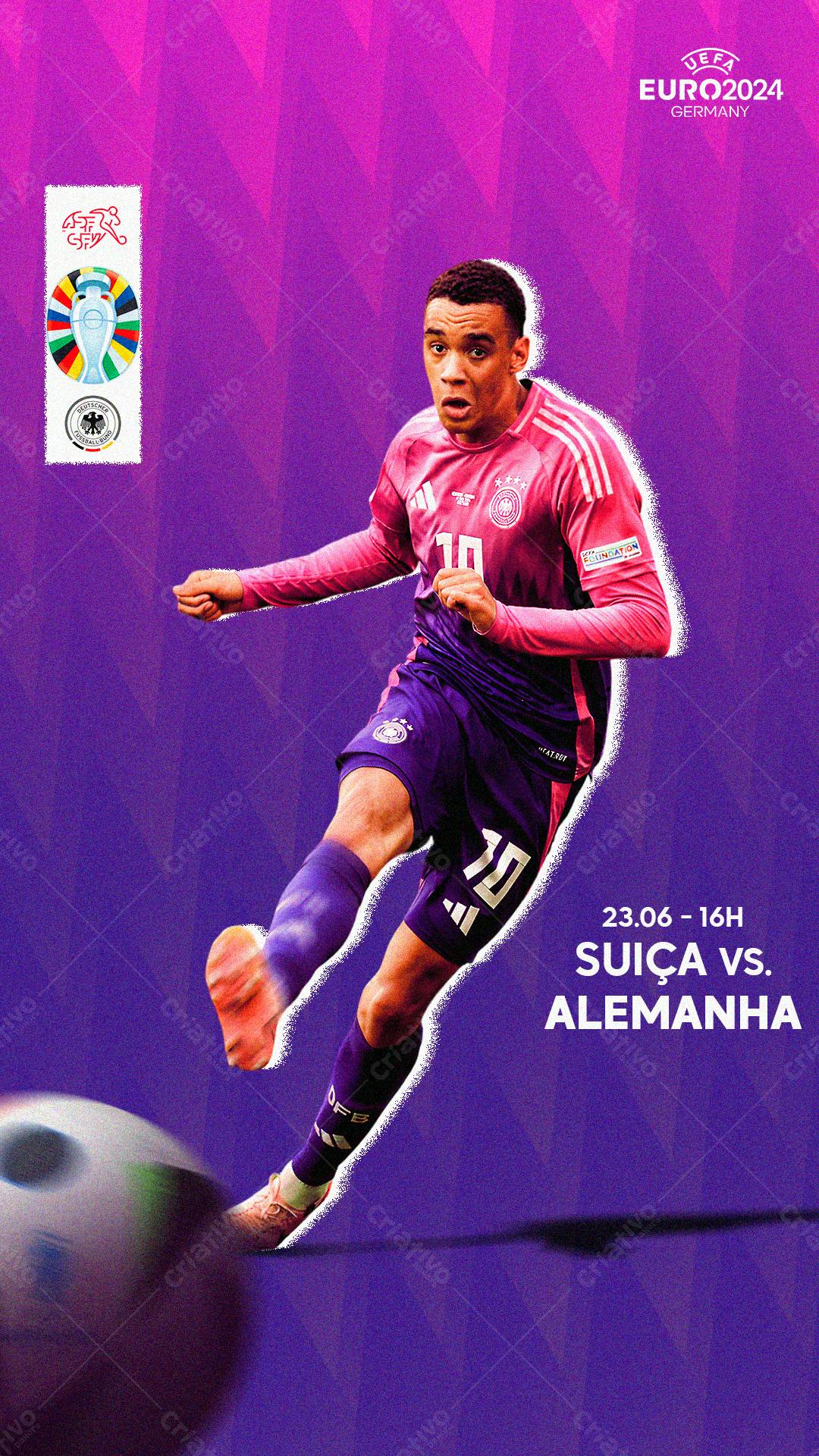 Flyer Suíça x Alemanha Euro2024 PSD Editável