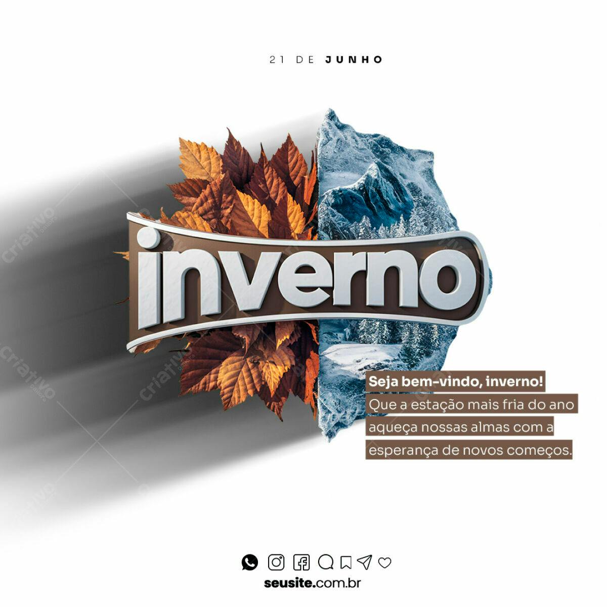 Postagem para Boas Vindas ao Inverno PSD Editável