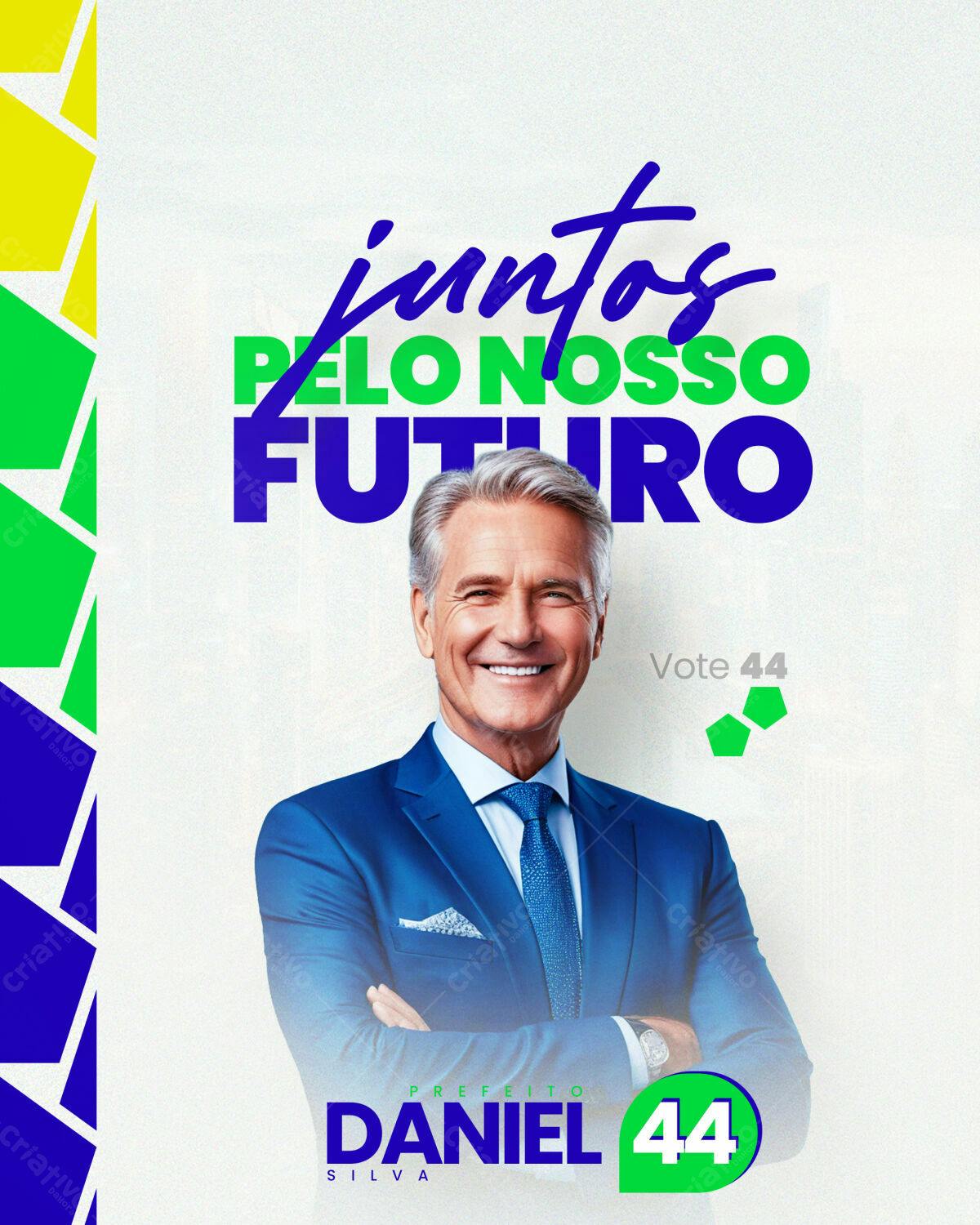 Flyer Eleições Pref. Daniel Silva PSD Editável