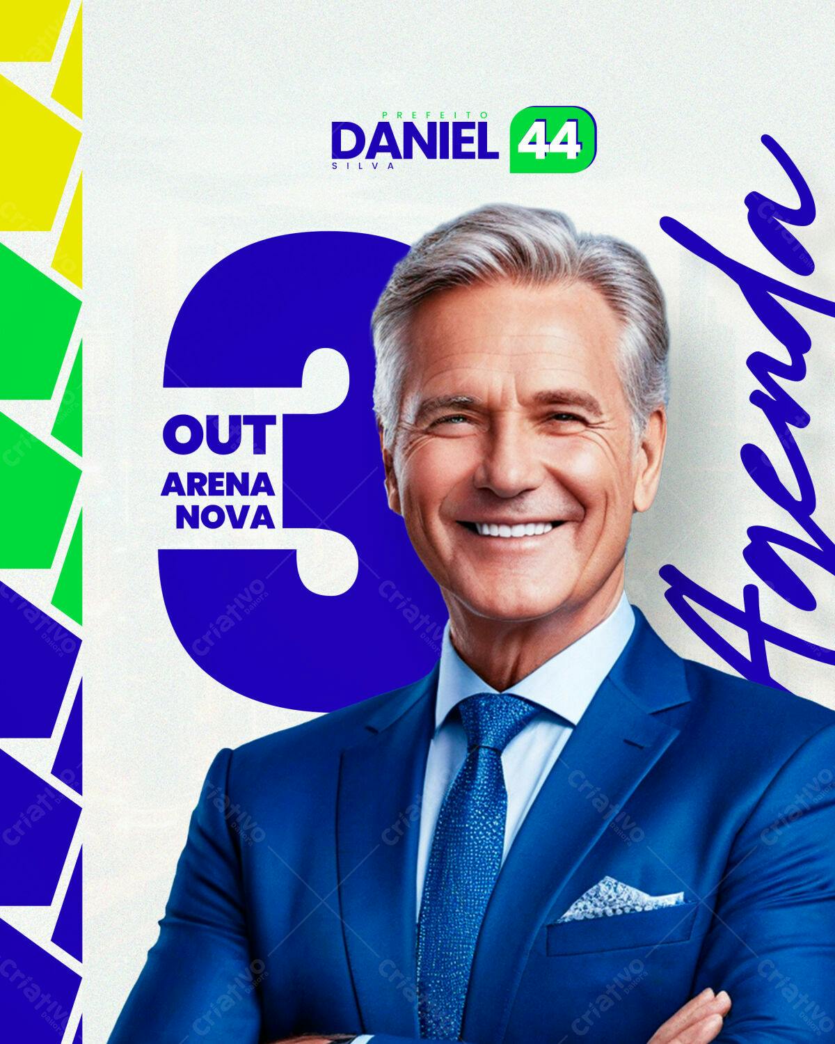 PSD para Campanha Política com Foto de Candidato PSD Editável