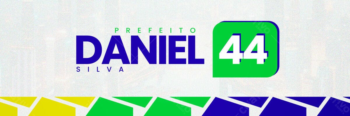 Banner Eleitoral para Prefeito Daniel Silva 44 PSD Editável