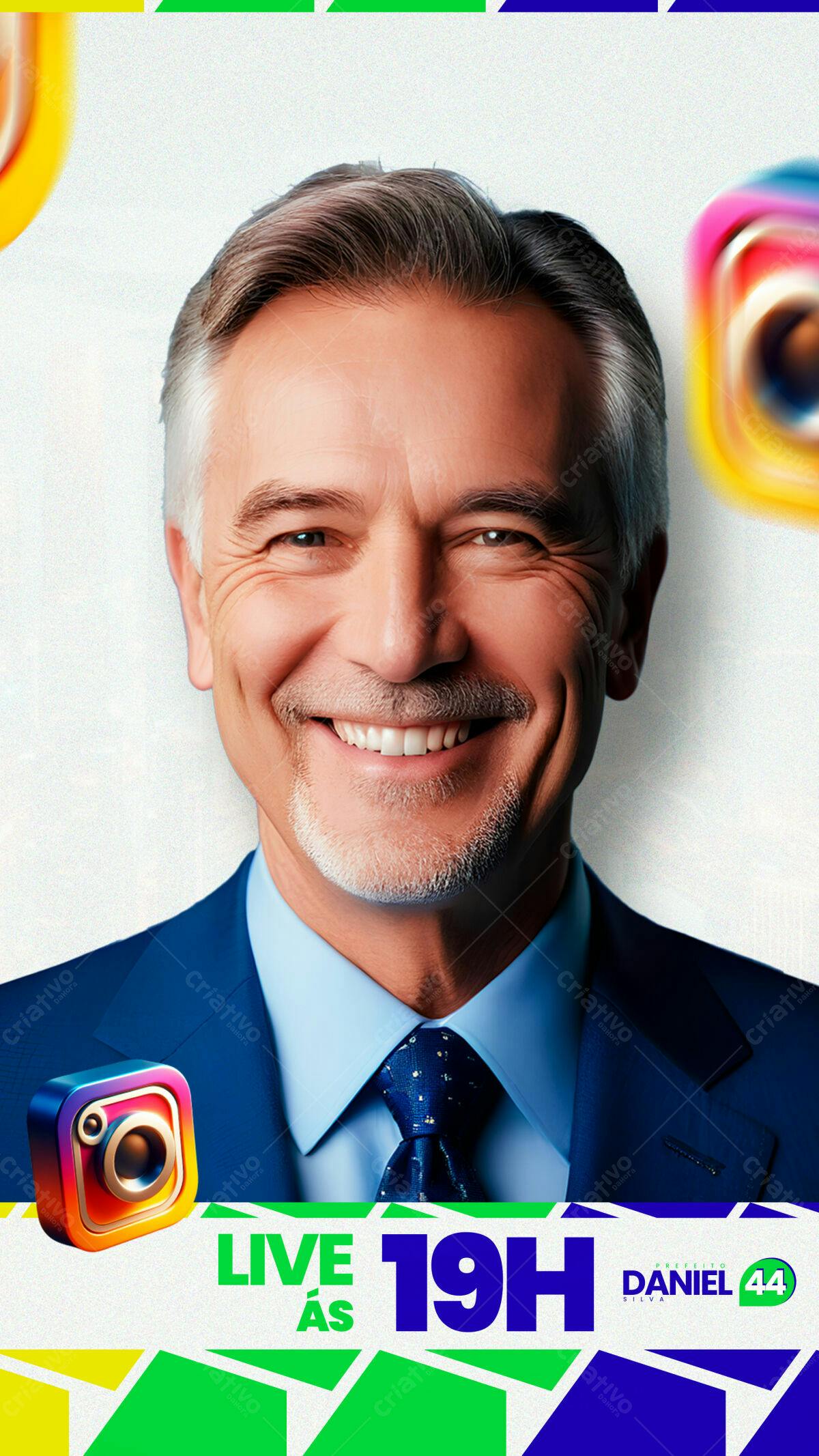 Flyer para Live do Prefeito Daniel Silva PSD Editável