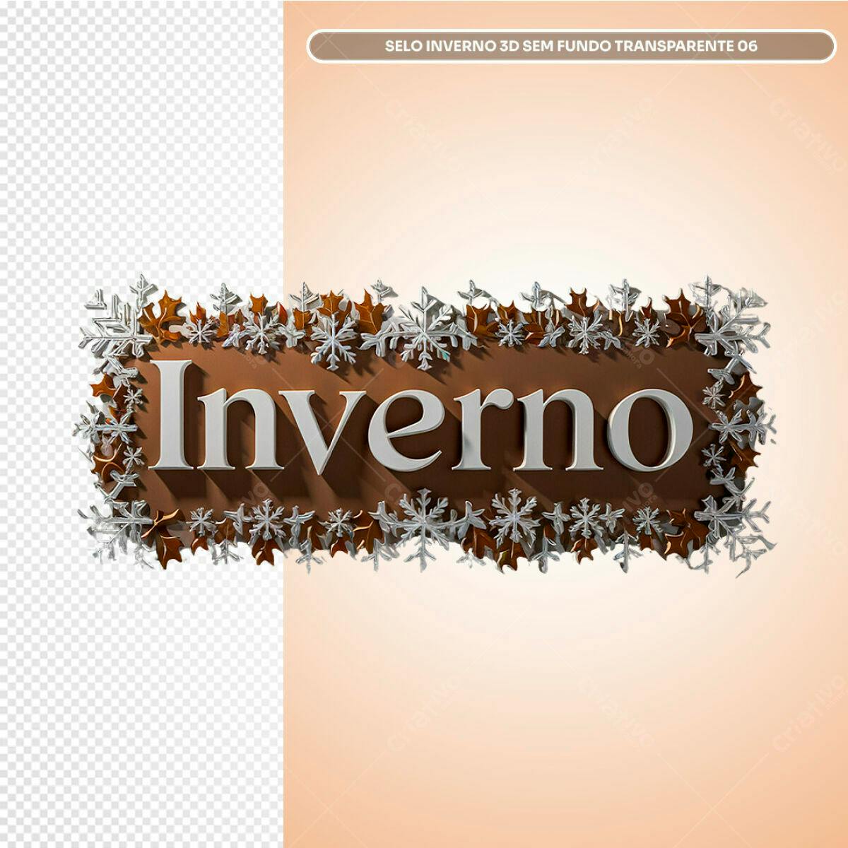 Selo Inverno 3D PSD Editável