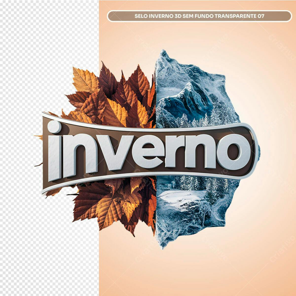 Selo Inverno 3D PSD Editável