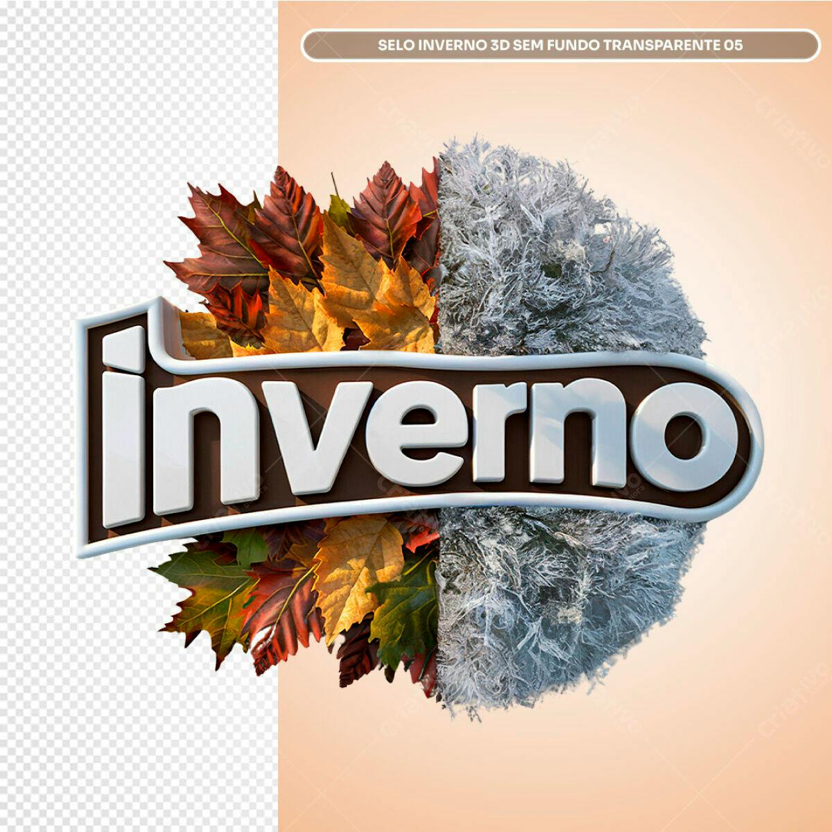 Selo Inverno 3D PSD Editável