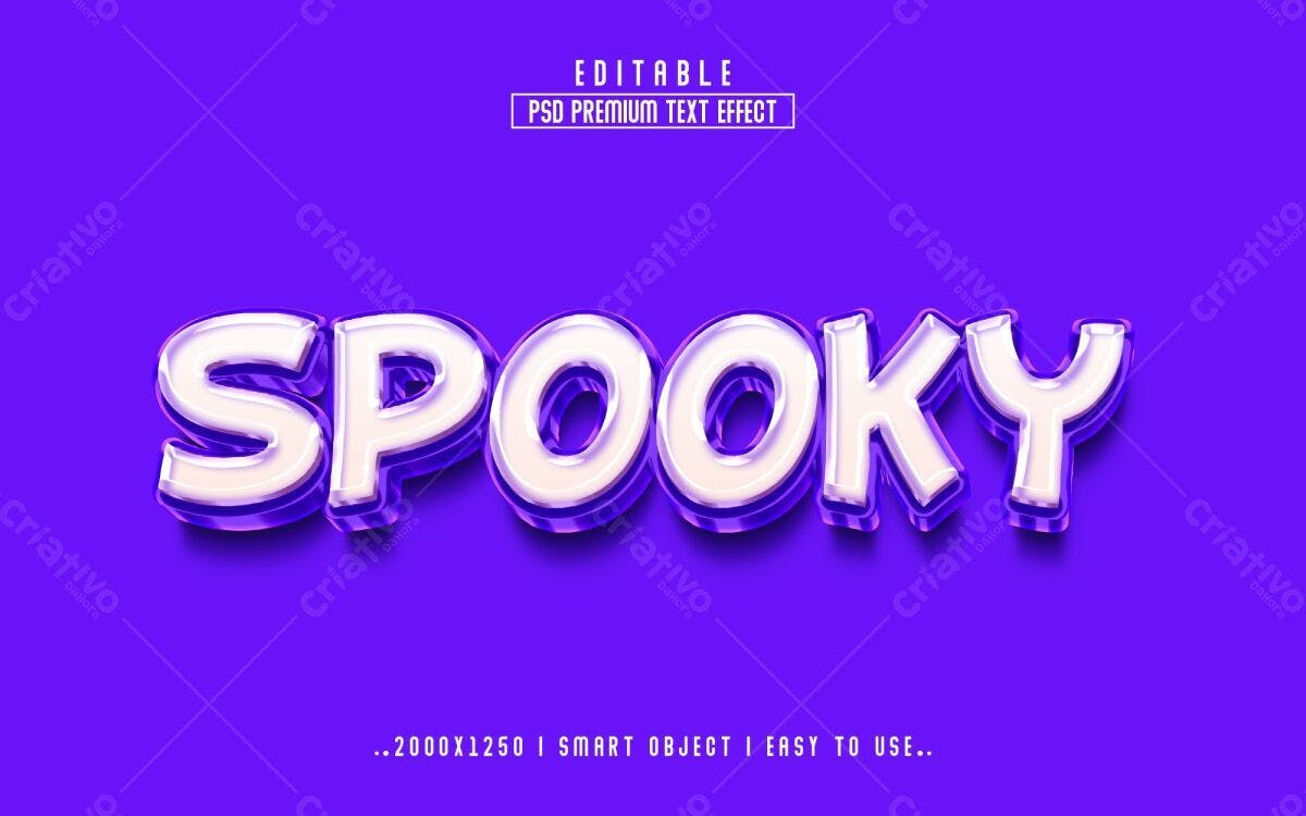 Efeito de Texto Spooky para Halloween PSD Editável