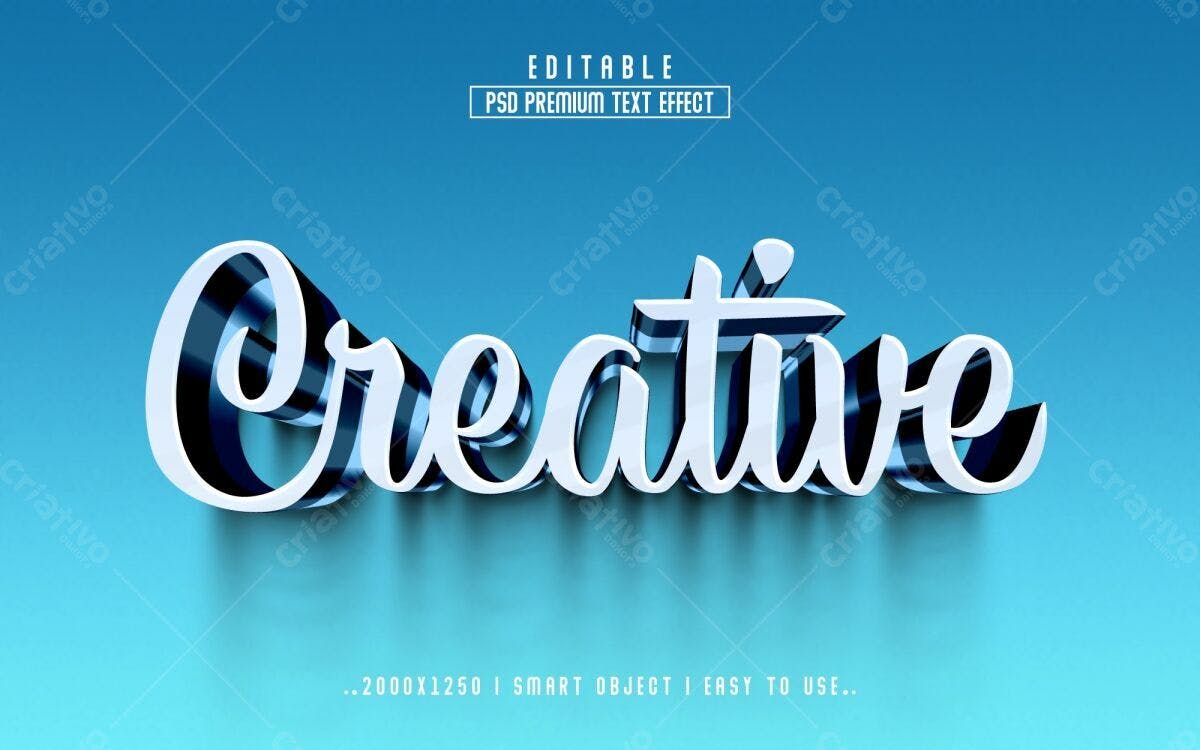 Efeito de Texto 3D PSD Editável