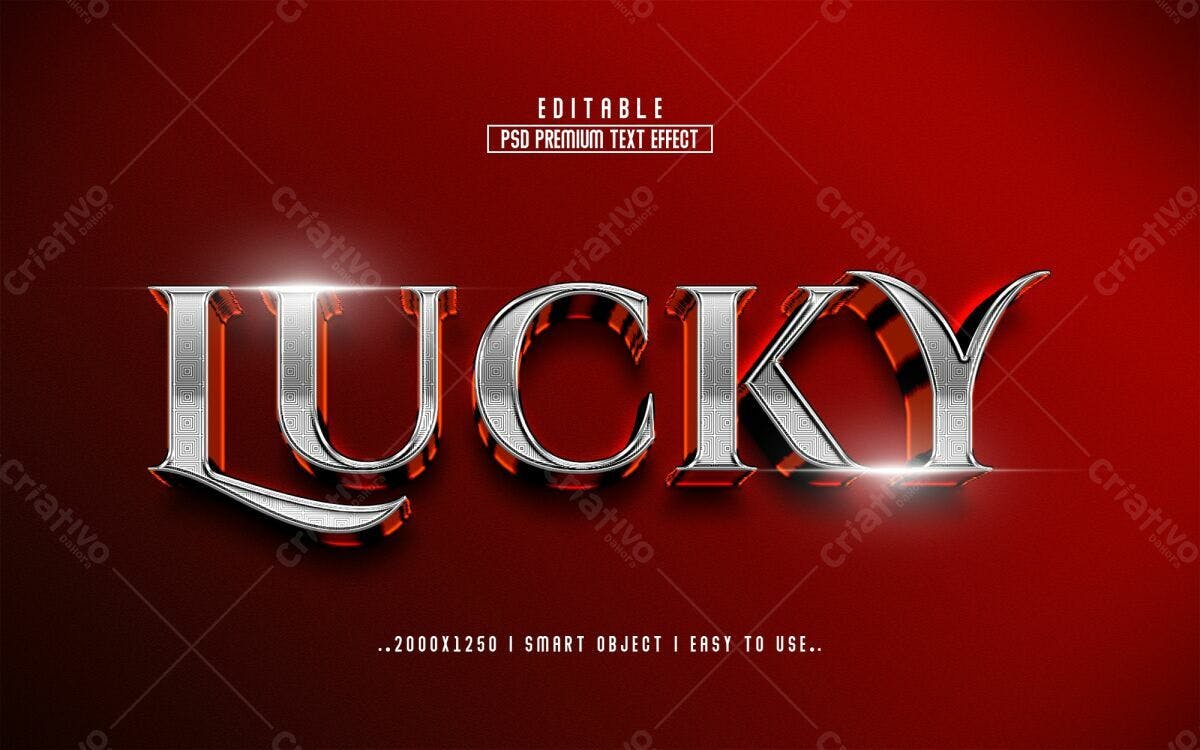 Efeito de Texto Premium Lucky PSD Editável