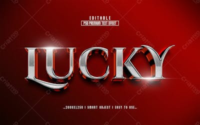 Estilo De Efeito De Texto Psd Editável Em 3D Da Sorte