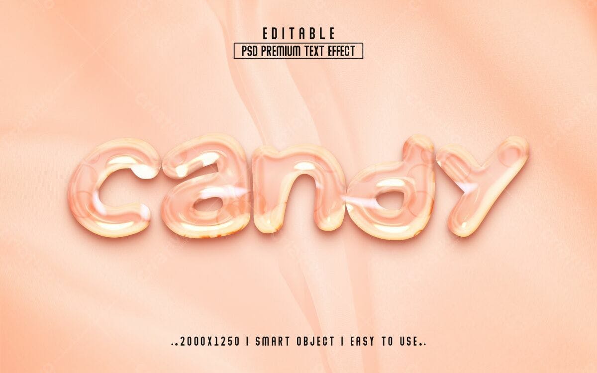Efeito de Texto Candy PSD Editável