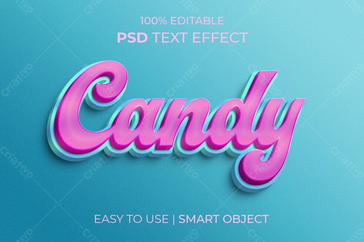 Efeito de Texto Candy PSD Editável