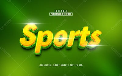 Estilo De Efeito De Texto Psd Editável Em 3D De Esportes