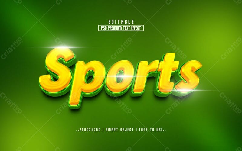 Estilo de efeito de texto psd editável em 3d de esportes