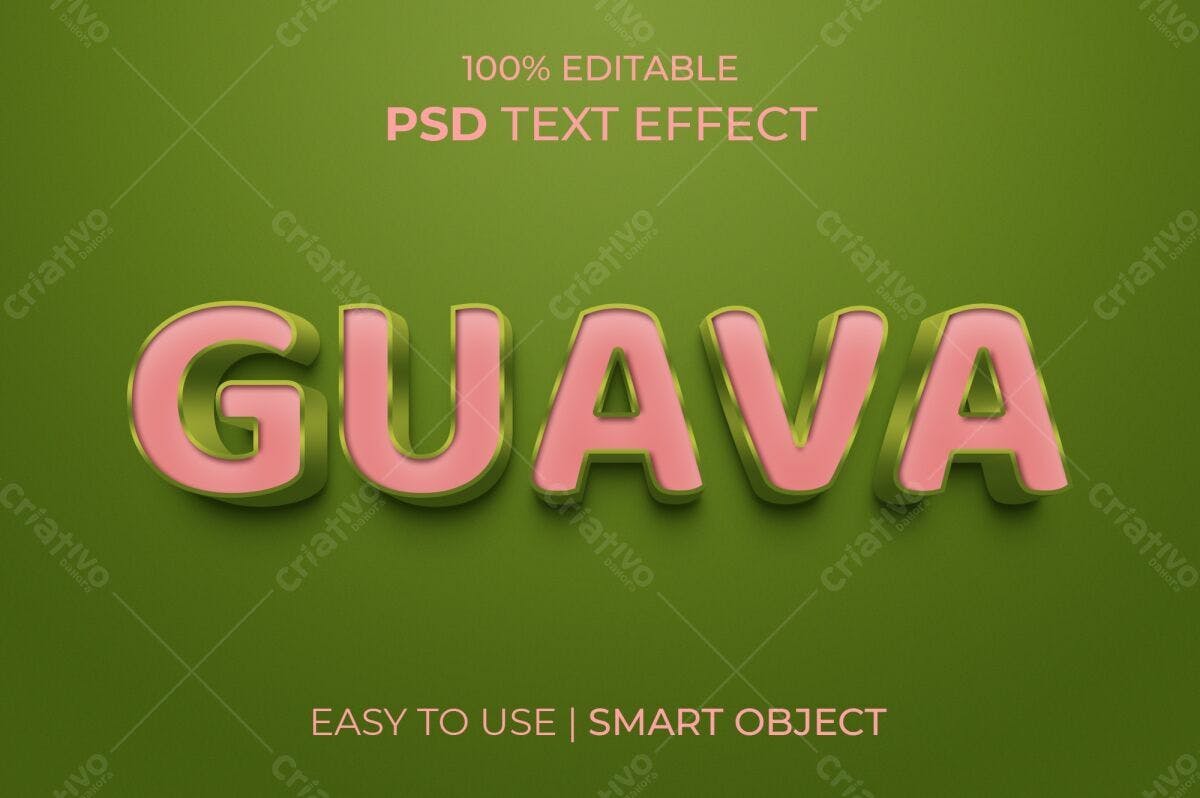 Efeito de Texto Guava PSD Editável