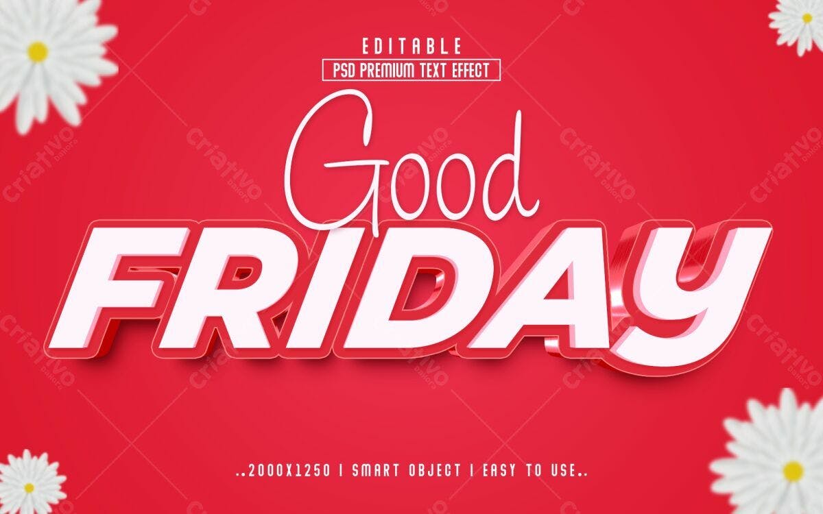 Efeito de Texto Good Friday PSD Editável
