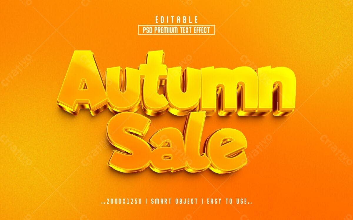 Efeito de Texto Outono/Autumn Sale PSD Editável